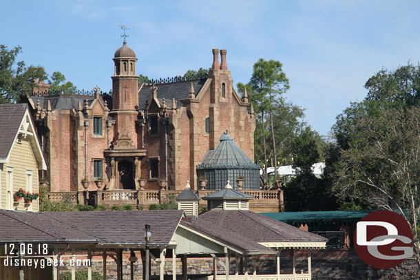 The Haunted Mansion on the hill in Liberty Square.