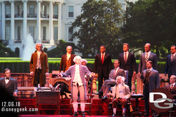 The Hall of Presidents was just about to start as we walked by so we stopped by for a show.