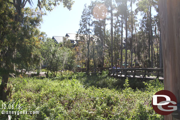 Walking toward the Wilderness Lodge from the boat dock