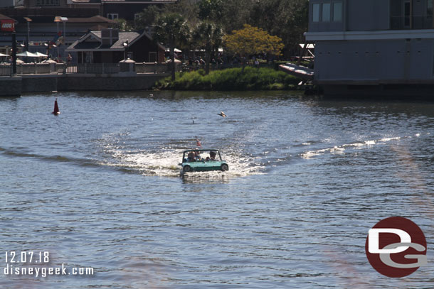 An Amphicar cruising Lake Buena Vista