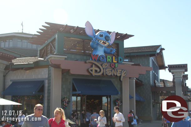 Making my way to the World of Disney.  The Disney Springs store has been remodeled similar to the Downtown Disney one.