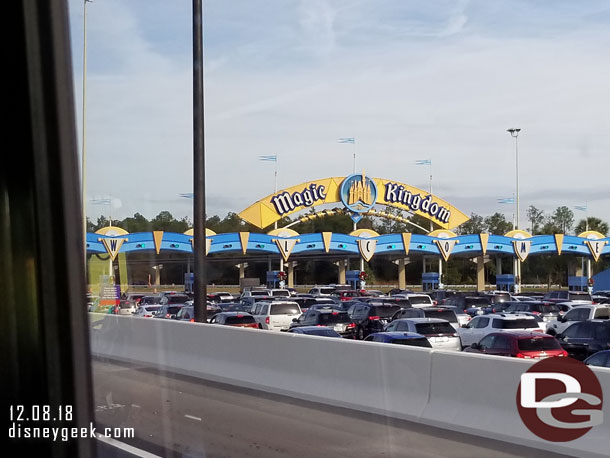 Magic Kingdom traffic was really backed up this morning.