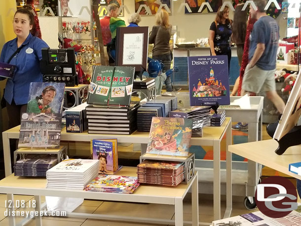 A selection of books for sale outside the gift shop in the Grand Canyon Concourse.