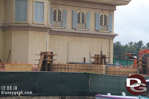 Work is underway for a new walkway that will lead to the Ratatouille attraction.