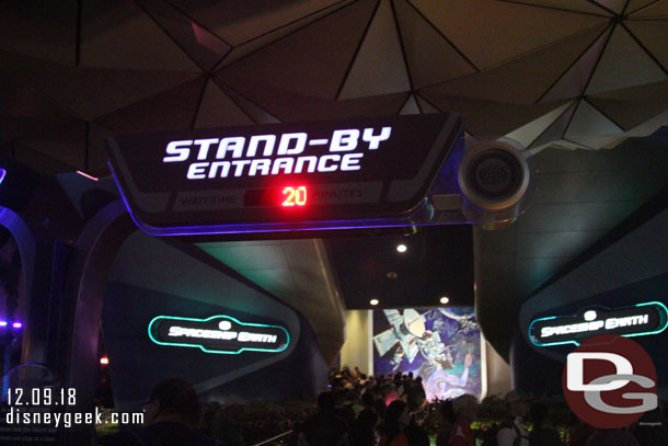 A 20 minute stand by so decided to visit Spaceship Earth since it looked shorter.