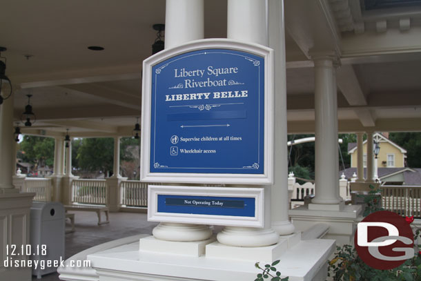 The Liberty Belle was still closed for renovation.