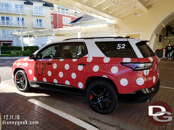 A Minnie Van pulled in.