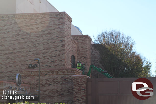 Crews working in the former Pixar Place. It will open next year as Metroville from the Incredibles