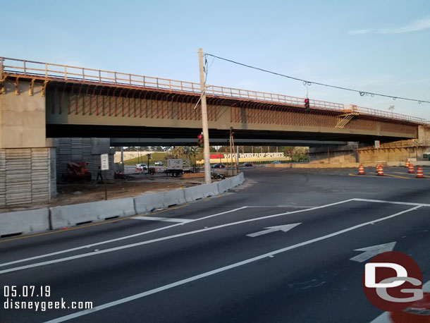 The new overpass for through traffic.