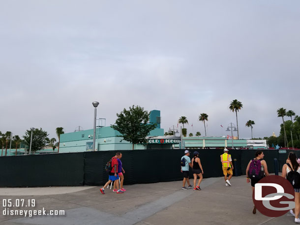 Behind this fence to the left of the Skyliner is where a new tram drop off area and the security screening area is almost complete.  