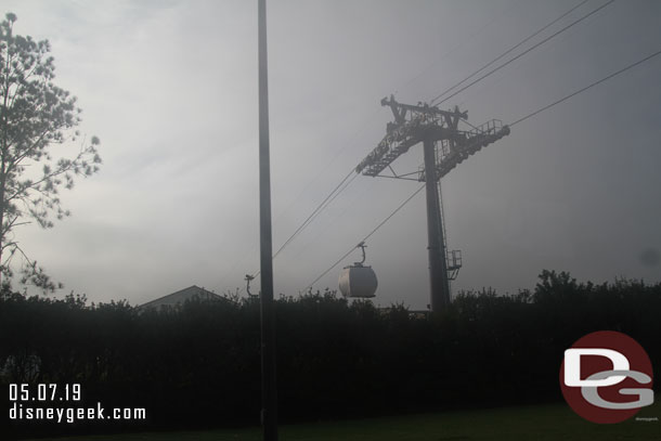 Gondolas on the Studios line as we drove by the Caribbean Beach Resort station.