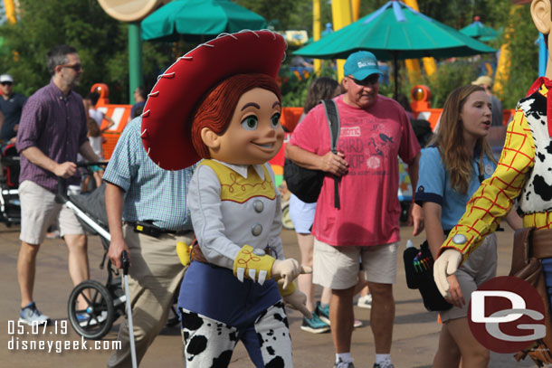 Jessie walking through Toy Story Land