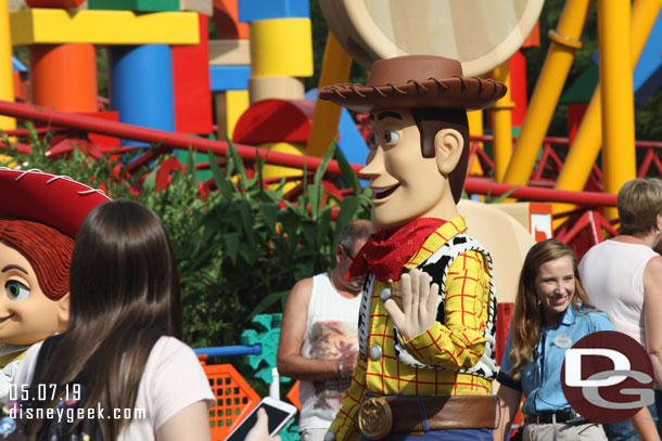 Woody Walking through Toy Story Land.