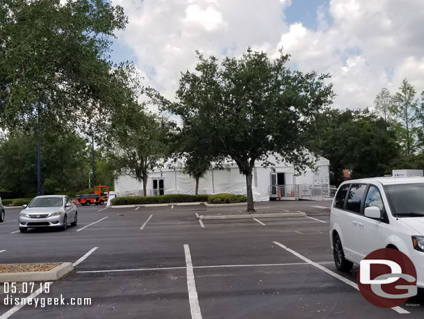 A tent was set up in the 70s parking lot, I did not walk over to see what it was for.
