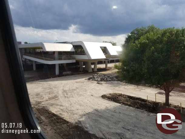 Concrete/asphalt is being removed from the old tram area around the Monorail station.