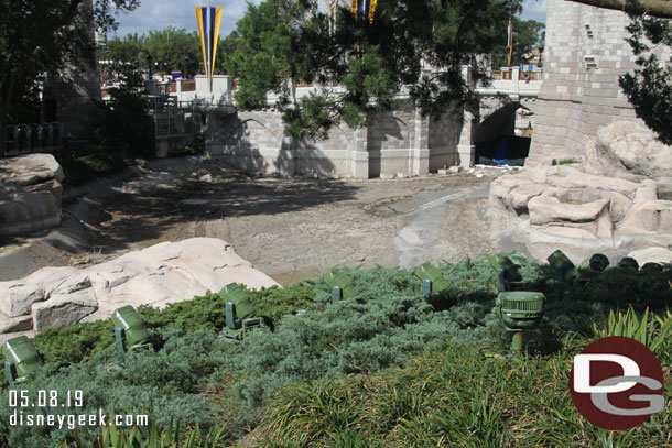 Another look at the drained moat.