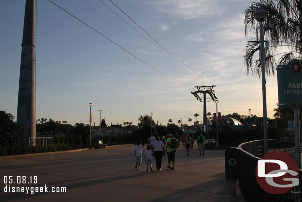 No activity on the Skyliner system as the sun sets tonight.