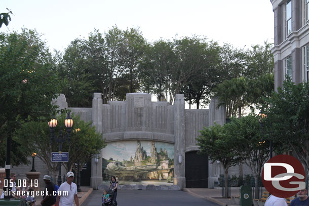The Grand Ave. entrance to Galaxy's Edge.  Opening here the end of summer (August 29th)