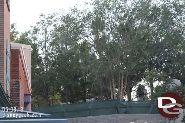 Some fencing up but other than that you cannot really see much of the Star Wars work from this side of the park.
