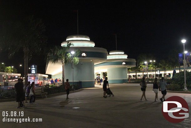 A look at the bus area after dark.