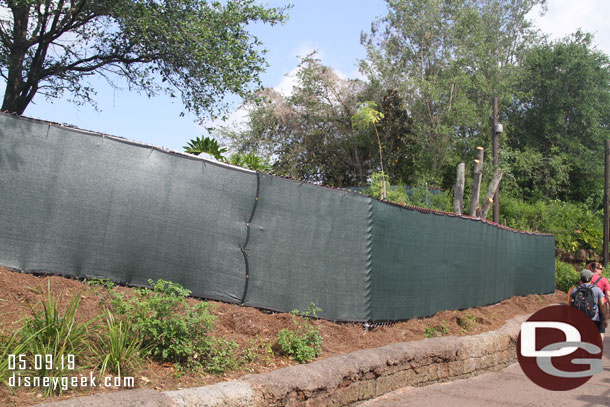 Near the restrooms there is work on the berm and a clearing is being made. It is reported this will be the Club 33 location for the park.