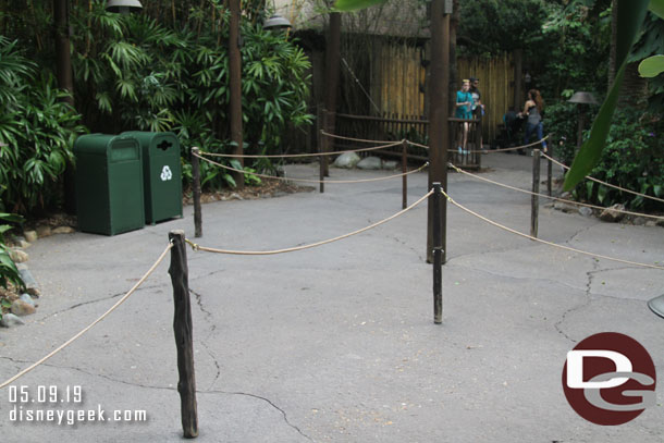 One of the stroller parking areas has been turned into extended queue.  Guess that keeps it from backing up outside.