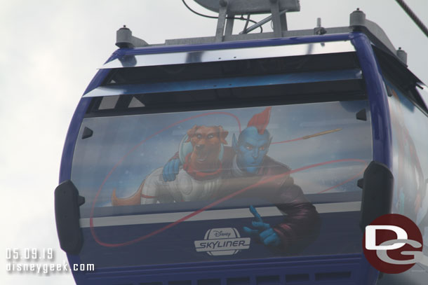 Three sides of each cabin feature artwork.  Here is the Guardians of the Galaxy, Cosmo and Yondu