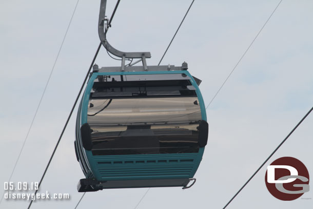 Noticed this gondola cabin that seemed to have a large window, assuming this is an accessibility one for scooters/wheelchairs so they can see out, also it looked slightly larger.