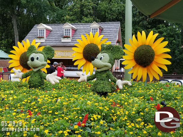 Mickey and Minnie Topiaries at the American Adventure.