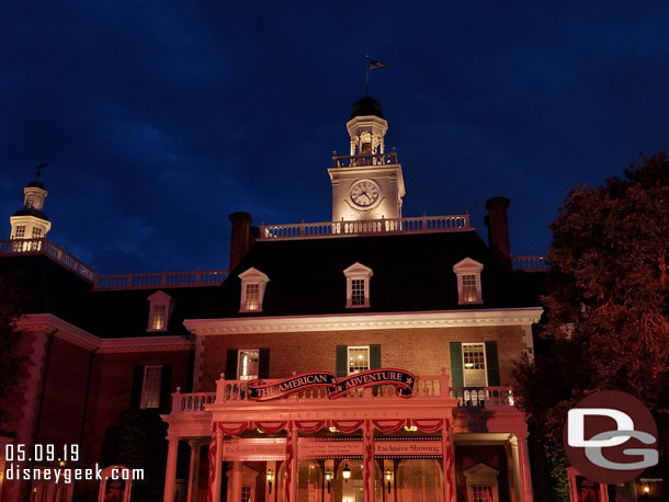 The American Adventure this evening.