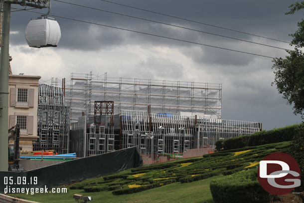 A look at the Ratatouille Facade taking shape across the water in France.