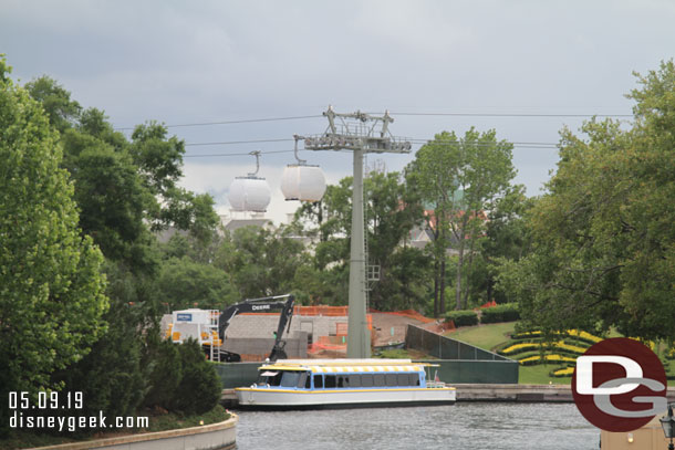 A look at the Skyliner from within the park.