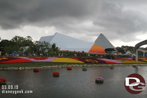 The rain was coming quickly as we approached Future World.  It started to drizzle and we moved quickly toward Innoventions west.