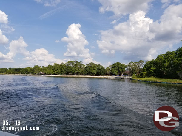 Onboard the boat to the Magic Kingdom, it was about a 15 minute wait for the boat this evening.