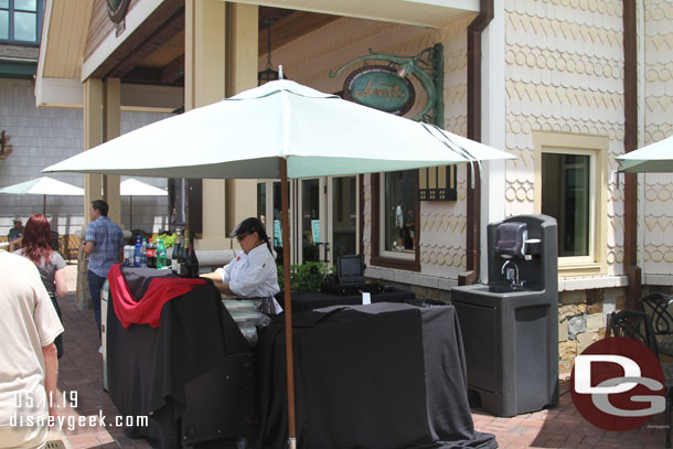 A bar set up outside of Amorette's Patisserie