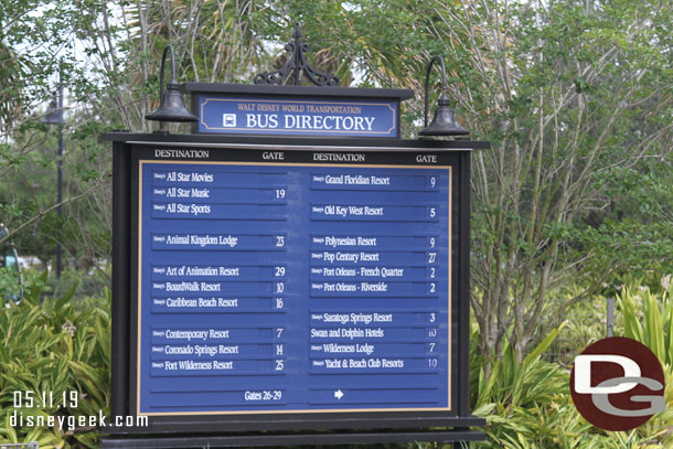 The Disney Springs Bus Directory.