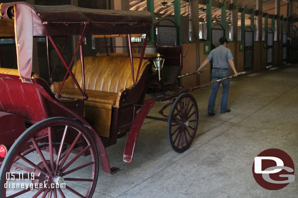 Preparing for carriage rides later today.