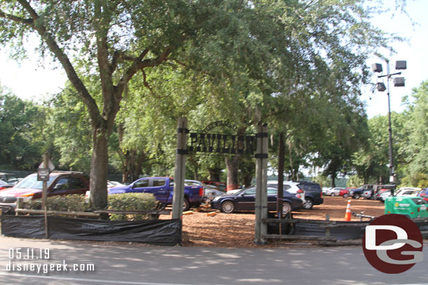 The Pavilion is gone and the area is being used as a parking lot right now.