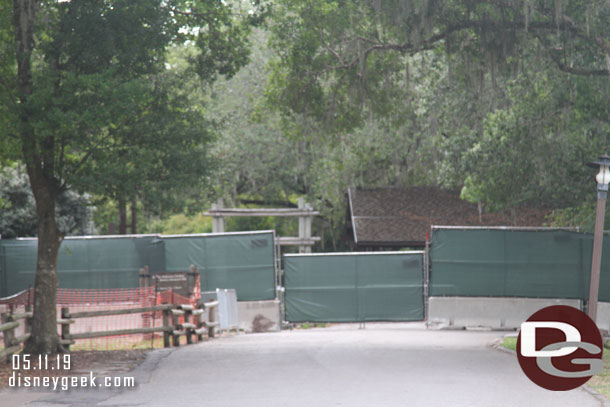 Walls/fences up toward the old River Country grounds.