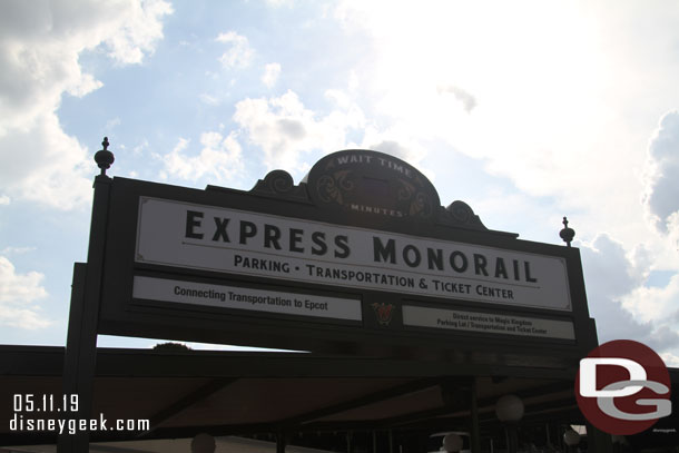 Took the Monorail to the Transportation and Ticket Center then transferred to the Epcot line.