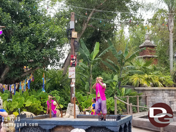 Bollywood Beats performs several times throughout the day on a small stage in Asia across from the bird show.