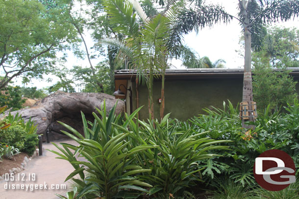 Walking on the Tree of Life Garden Trail. The new night house building.