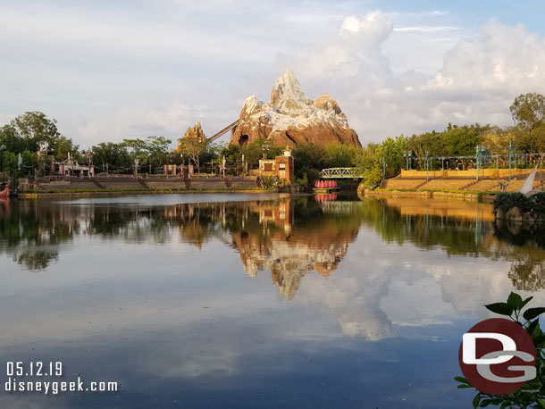 Expedition Everest as the sun was setting.