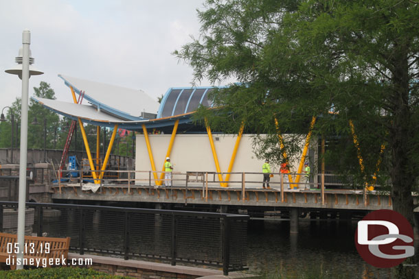 A crew was painting the station.