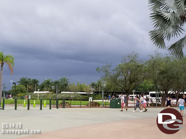 The storm clouds were rolling in faster than forecasted.