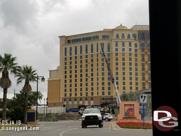 Passing by Coronado Springs and the new Gran Destino Tower.