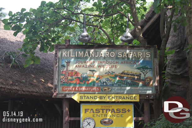 While in Gorilla Falls I was able to move our FastPass+ time up so we could walk right onto the attraction next.