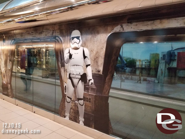 Storm Troopers guard the shuttle to the main terminal.