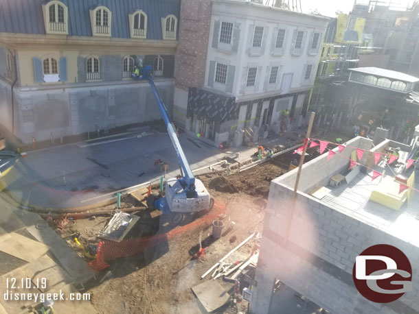 Working on the back of the France facades now that this will become an onstage area.