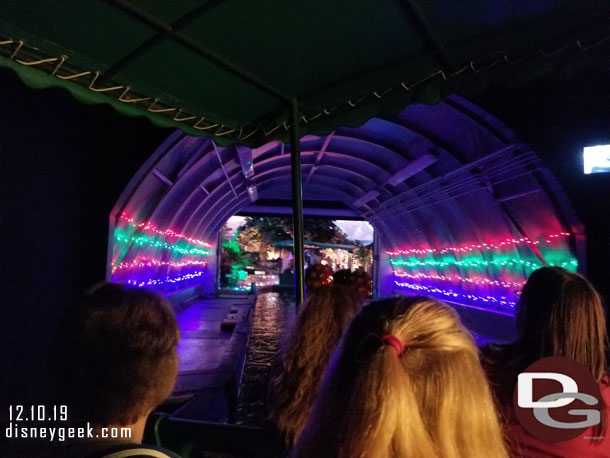 Listen to the Land boat ride has some more Christmas decorations this year.  No mention of them in the recorded spiel that I could hear.